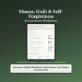 Self-Forgiveness Worksheets – Let Go of Guilt, Shame, Regret & Self-Blame – Interactive Worksheets Bundle
