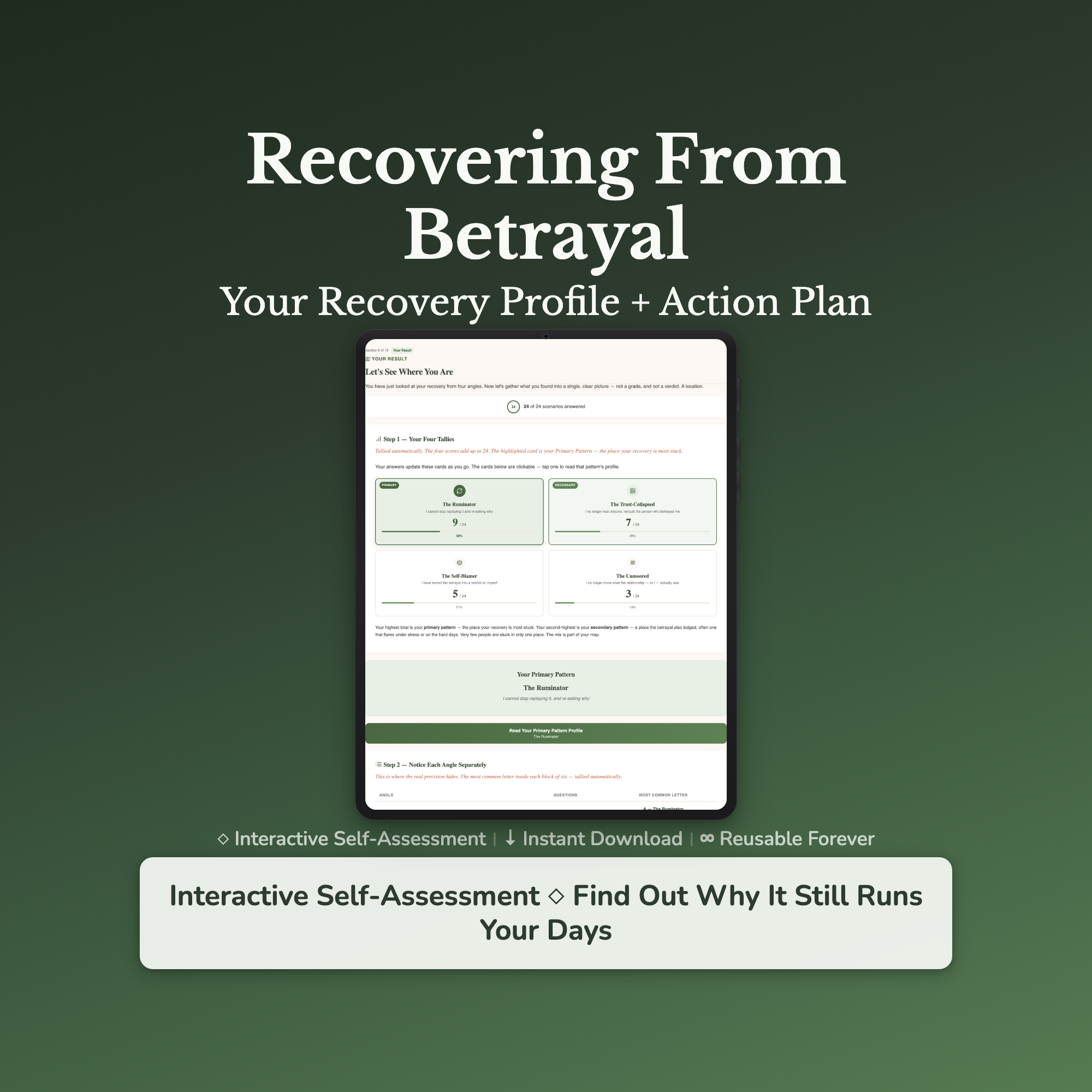 Betrayal Quiz & Workbook – Why Am I Still Not Over It? – Interactive Self-Assessment
