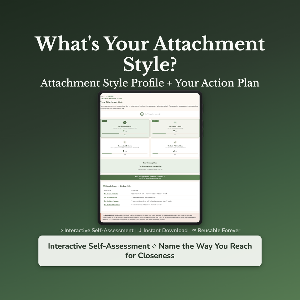 Attachment Style Quiz & Workbook – How You Reach Closeness – Interactive Self-Assessment