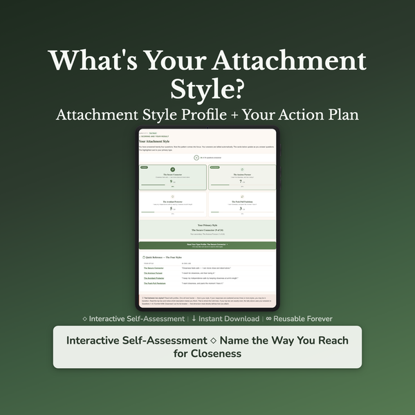 Attachment Style Quiz & Workbook – How You Reach Closeness – Interactive Self-Assessment — interactive digital workbook