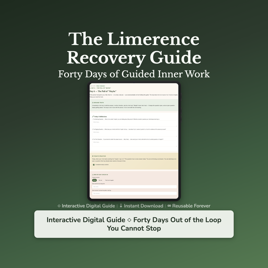 Limerence Workbook & 40-Day Journal – Let Go of the Loop – Interactive Digital Guide