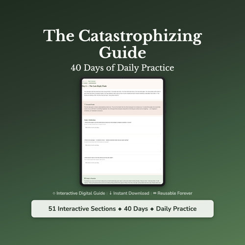 Catastrophizing Workbook & 40-Day Guide — interactive workbook cover