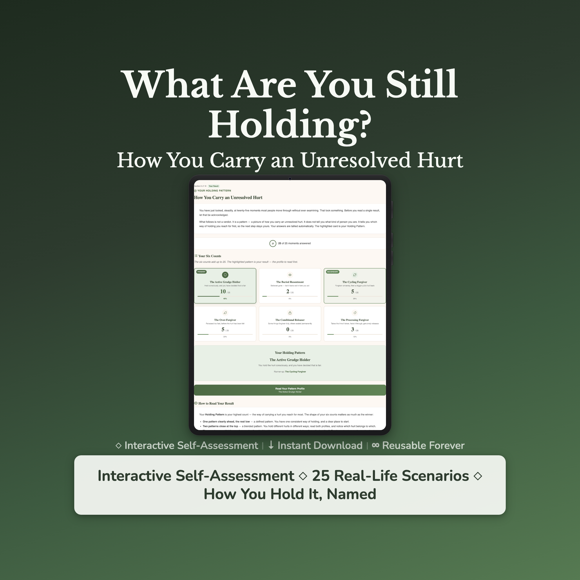 Letting Go Quiz & Workbook – What Are You Still Holding – Interactive Self-Assessment