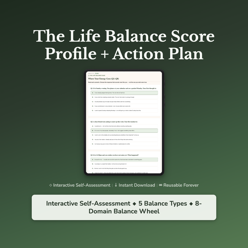 Life Balance Profile — interactive workbook cover