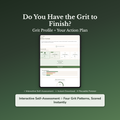 Grit Quiz & Workbook – Do You Have the Grit to Finish? – Interactive Self-Assessment