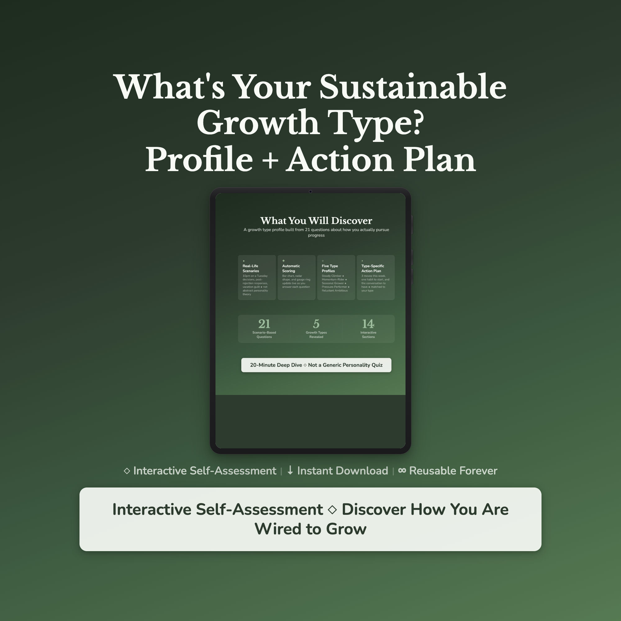Personal Growth Profile — interactive workbook cover