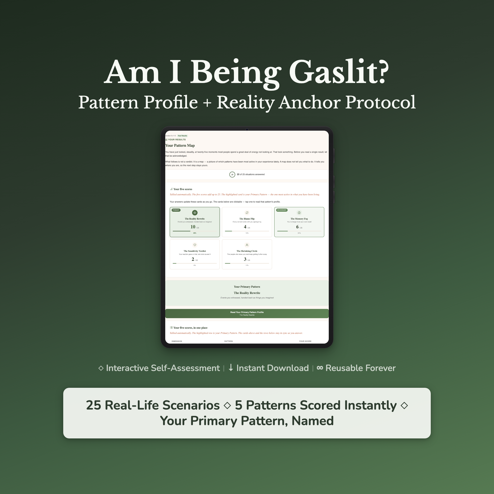 Gaslighting Quiz & Workbook – Am I Being Gaslit? – Interactive Self-Assessment