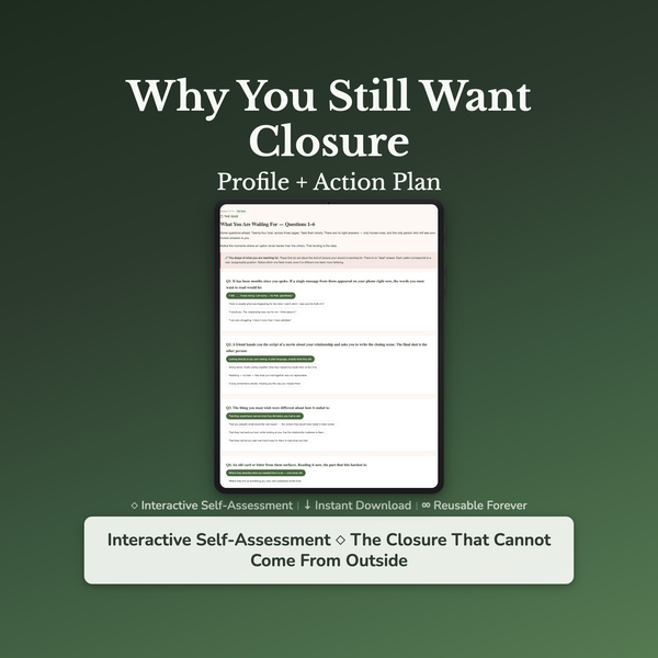 Letting Go Quiz – Why Can't I Get Closure After Breakup? – Interactive Self-Assessment — interactive digital workbook