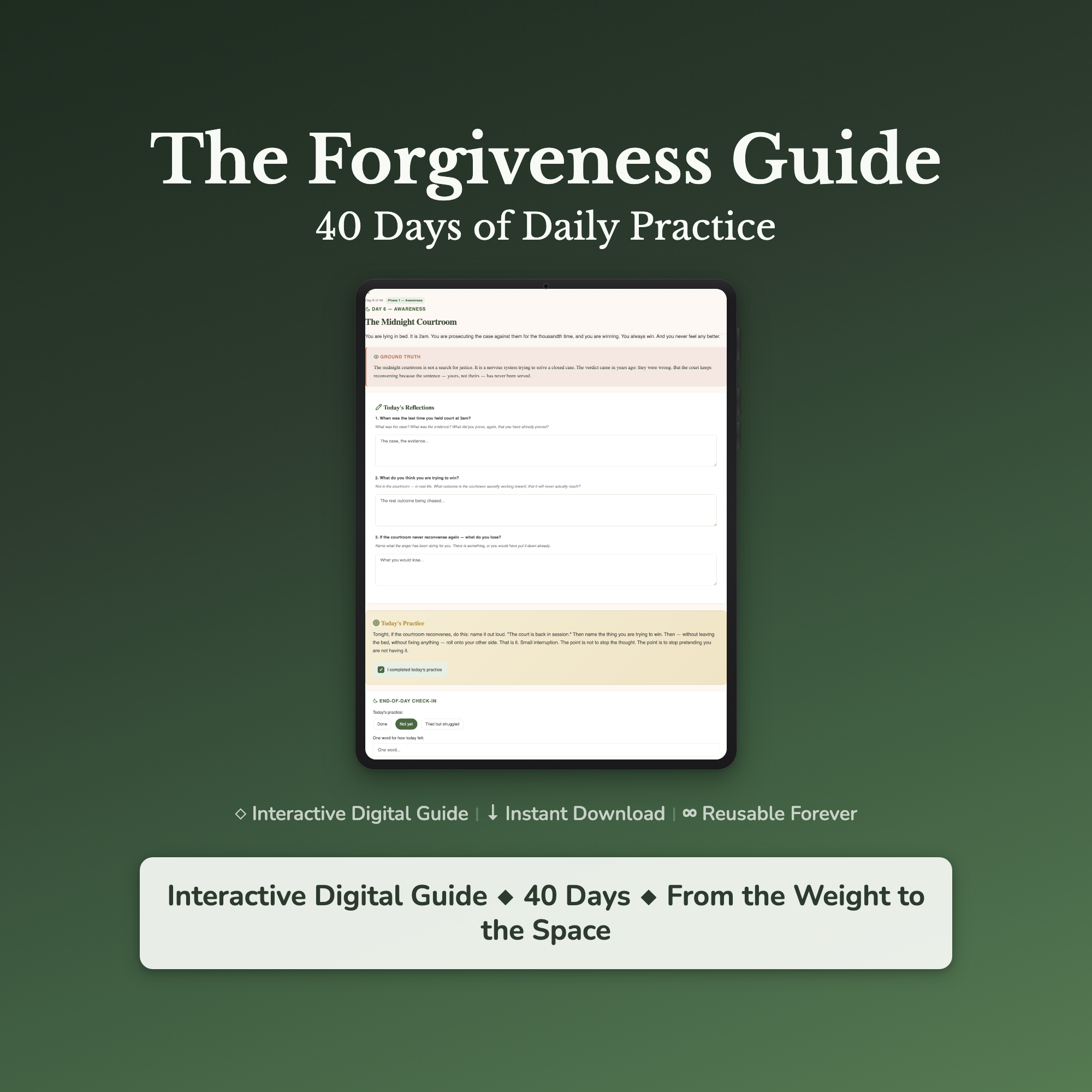Forgiveness Workbook & 40-Day Guide — interactive workbook cover