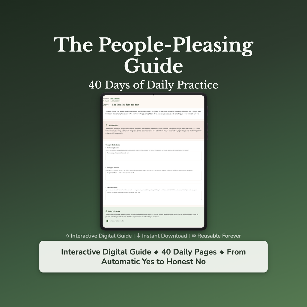 People Pleasing Workbook & 40-Day Guide — interactive workbook cover