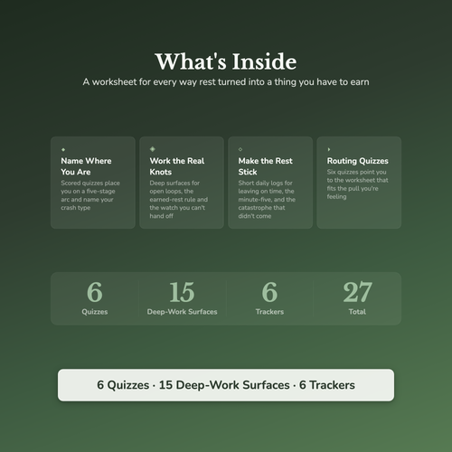 Burnout Worksheets – Exhaustion, Can't Rest, Running on Empty, Overwhelm – Interactive Worksheets Bundle