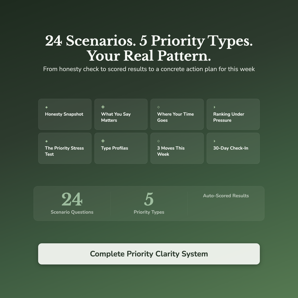 Priority Clarity Profile — what's inside (section breakdown)