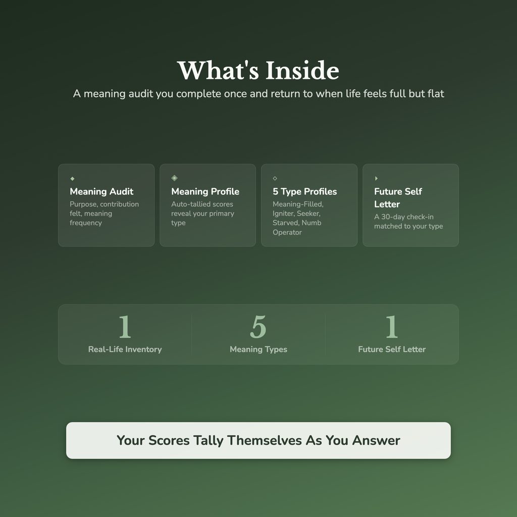 Meaning Quiz & Workbook – Is This Really All There Is? – Interactive Self-Assessment