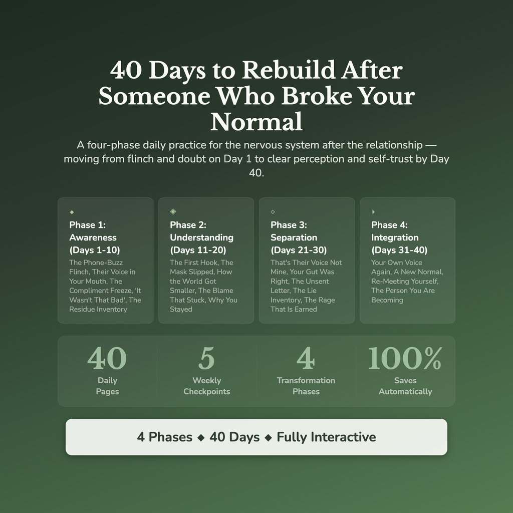 Toxic Relationship Recovery Workbook & 40-Day Guide — what's inside (section breakdown)
