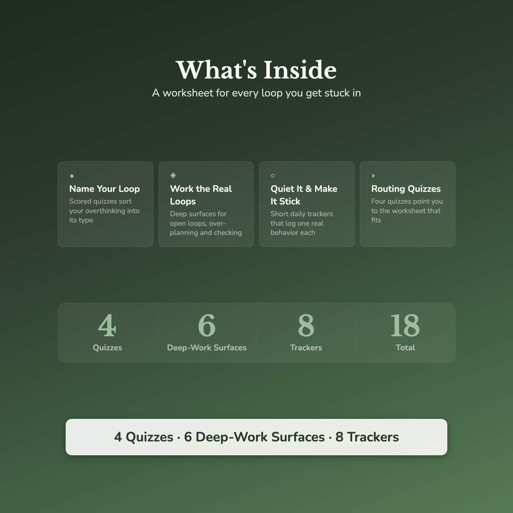 Overthinking Worksheets – Rumination, Racing Thoughts, Analysis Paralysis, Worry – Interactive Worksheets Bundle