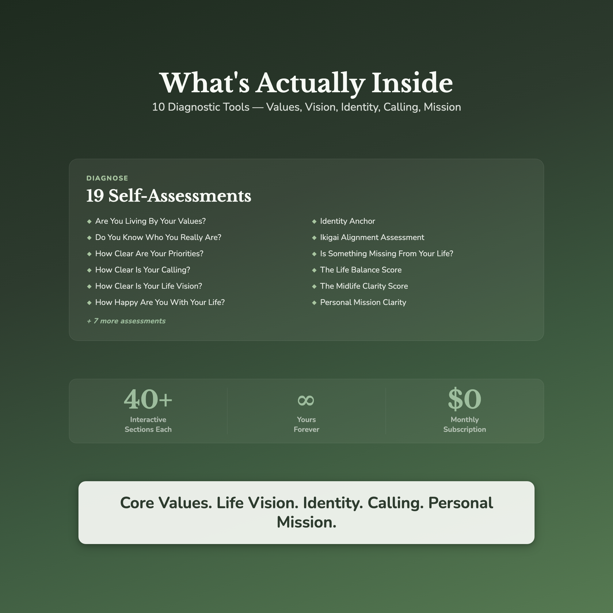 Self-Care Assessment Bundle – What Do I Want? 19 Quizzes – Interactive Self-Assessment