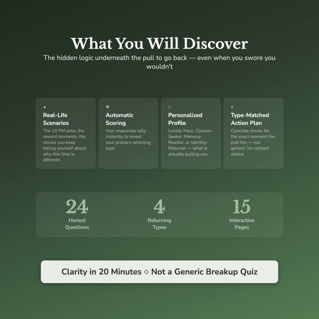 Get Over Your Ex Quiz — what's inside (section breakdown)
