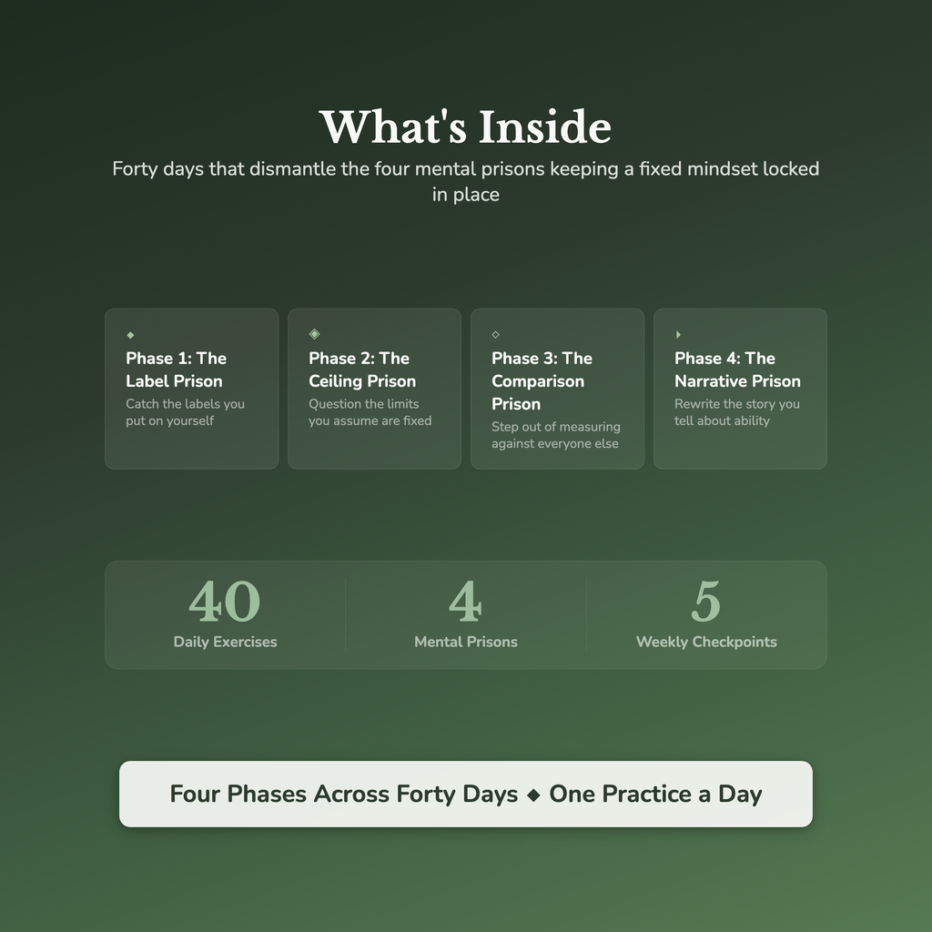 Limiting Beliefs Workbook & 40-Day Journal – Growth Mindset – Interactive Digital Guide