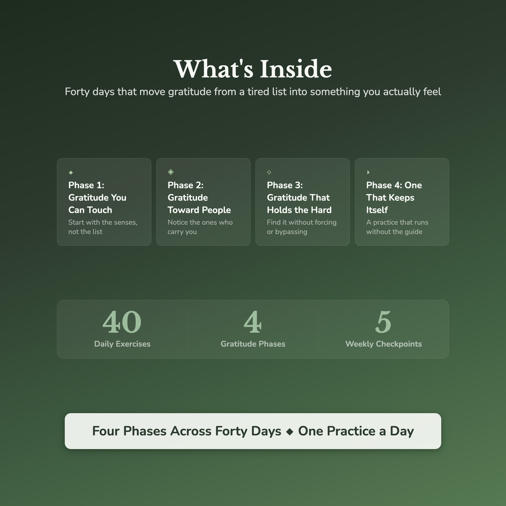 Gratitude Workbook & 40-Day Journal – Daily Gratitude Practice – Interactive Digital Guide