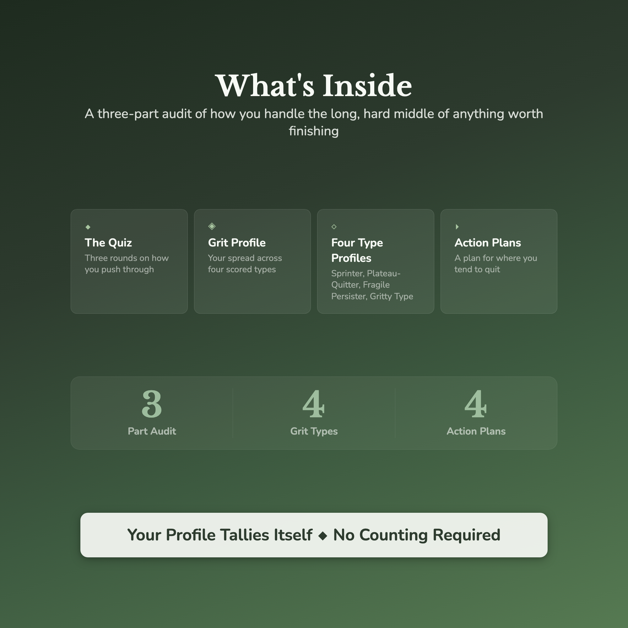 Grit Quiz & Workbook – Do You Have the Grit to Finish? – Interactive Self-Assessment