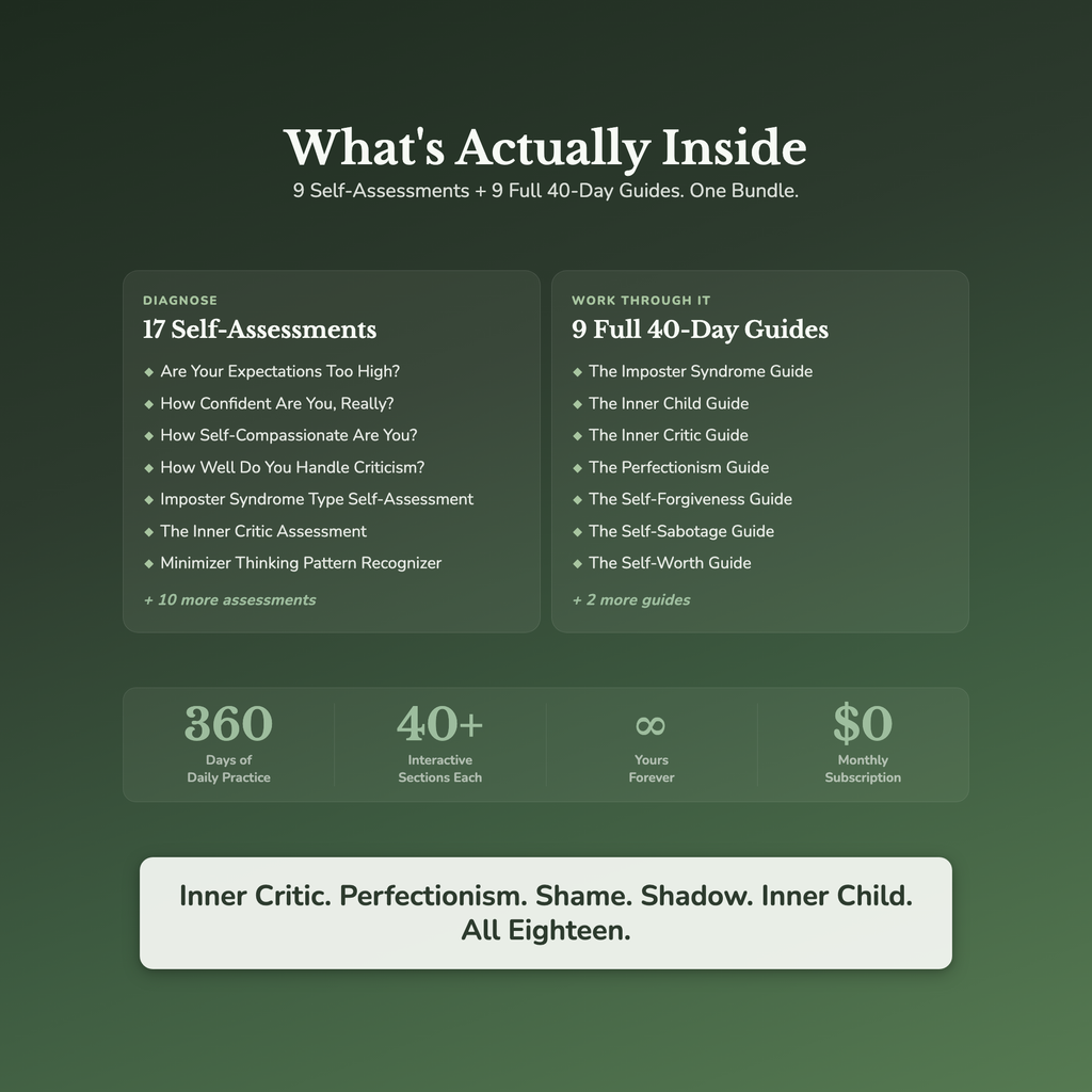 Self-Worth Bundle – Inner Critic Shadow Work 26 Tools – Interactive Digital Bundle