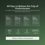 Perfectionism Workbook & 40-Day Guide — what's inside (section breakdown)