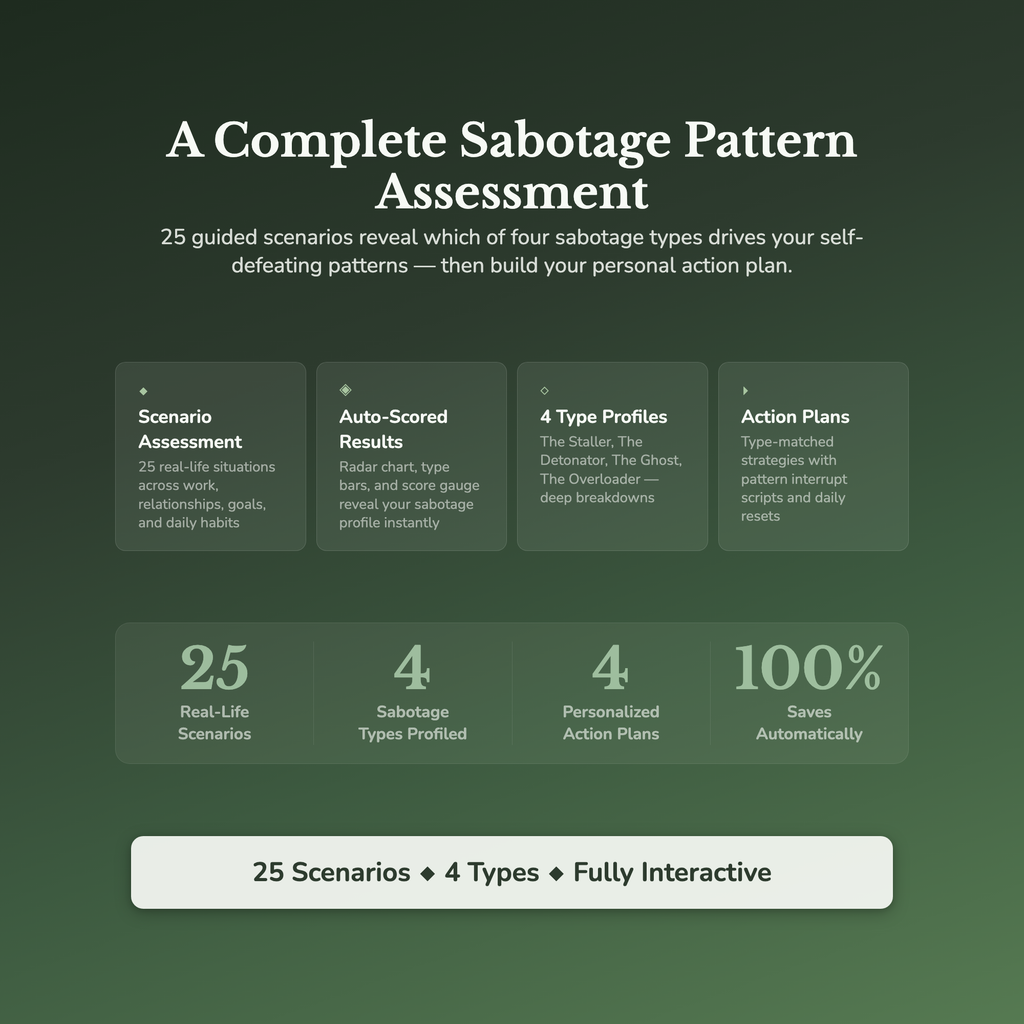 Self-Sabotage Profile — what's inside (section breakdown)