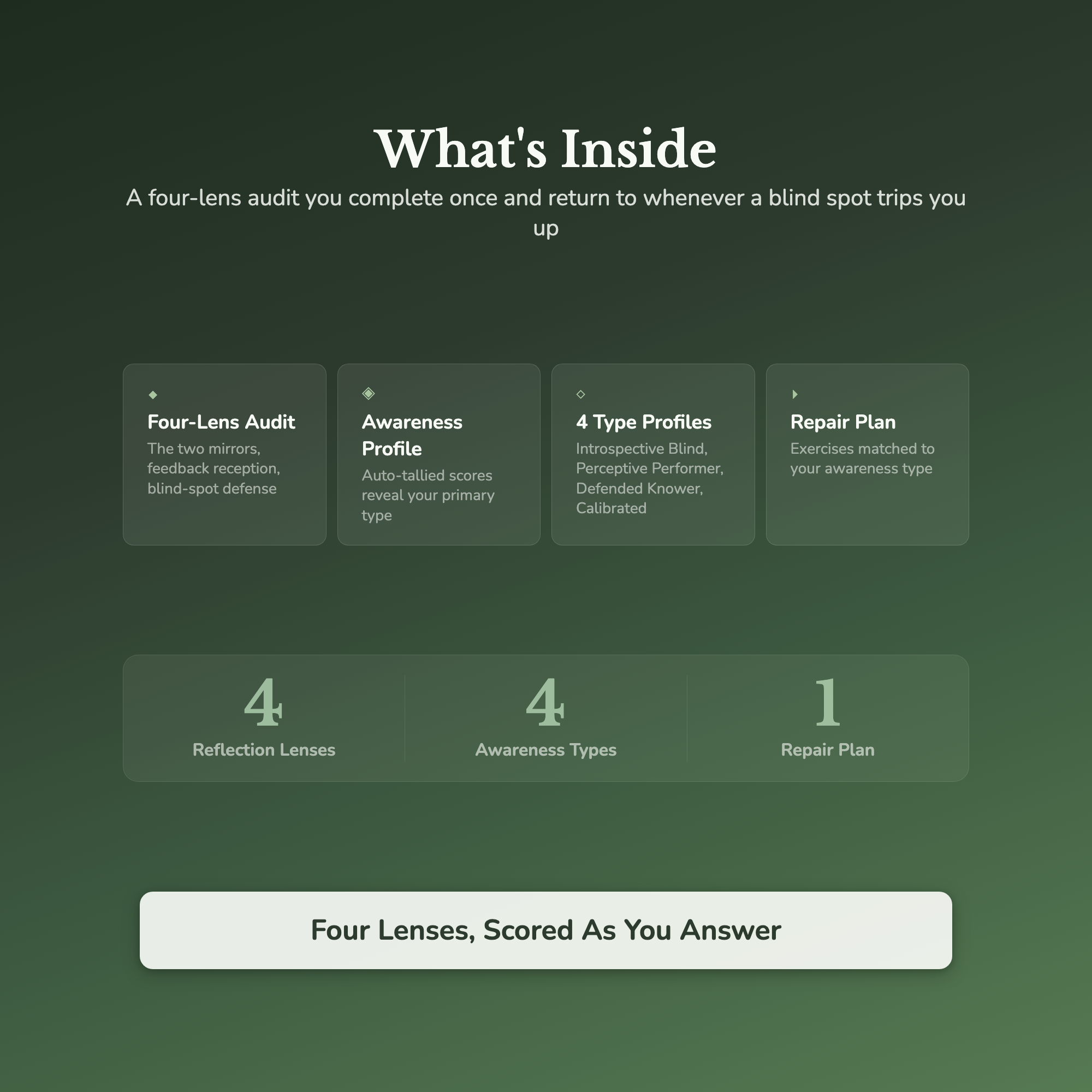 Self-Awareness Quiz & Workbook – Find Your Blind Spot – Interactive Self-Assessment