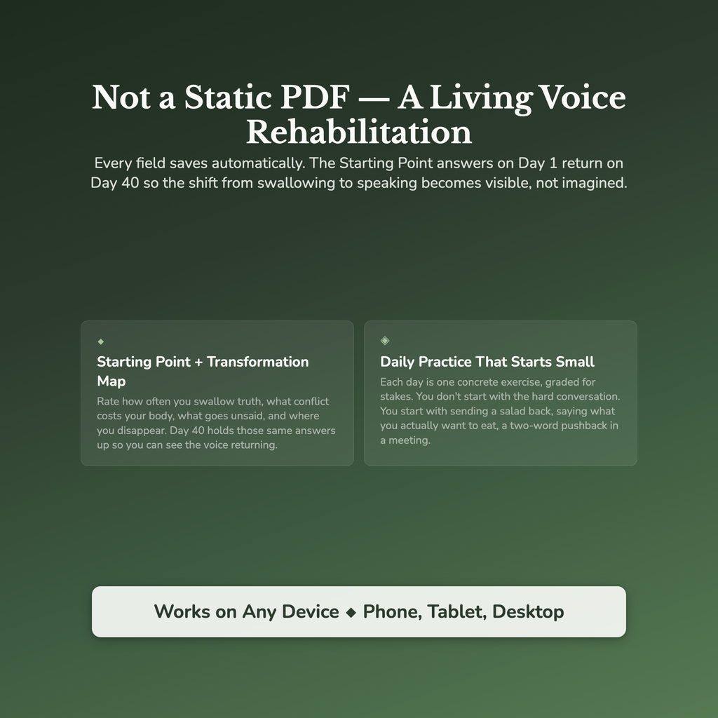 Conflict Avoidance Workbook & 40-Day Guide — interactive features and tools