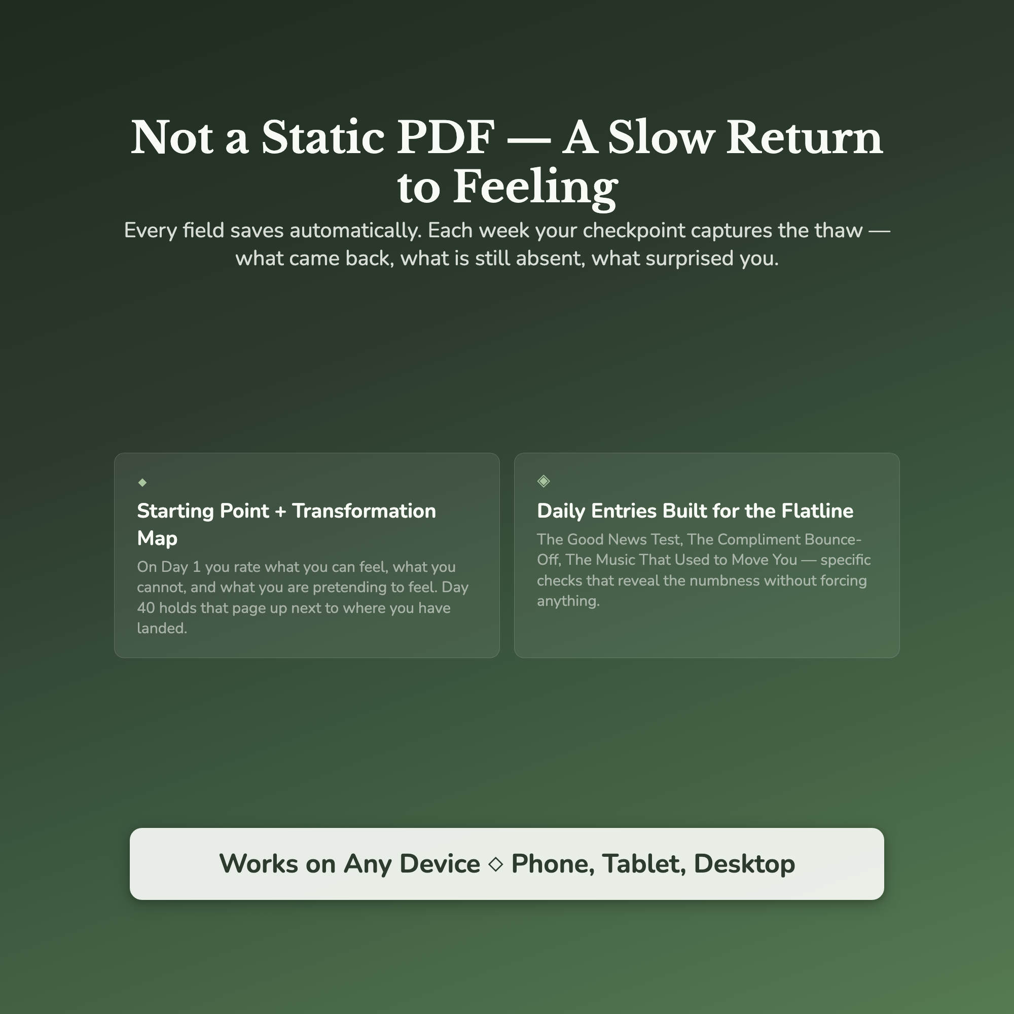 Emotional Numbness Workbook & 40-Day Guide — interactive features and tools