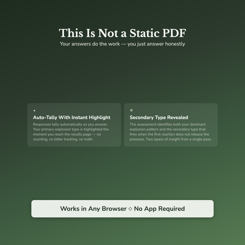 Emotional Explosion Profile — interactive features and tools