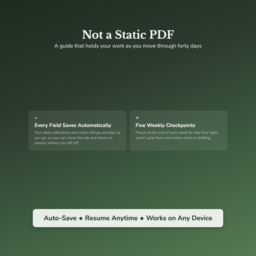 Workaholic Workbook & 40-Day Journal – Work Back In Its Place – Interactive Digital Guide
