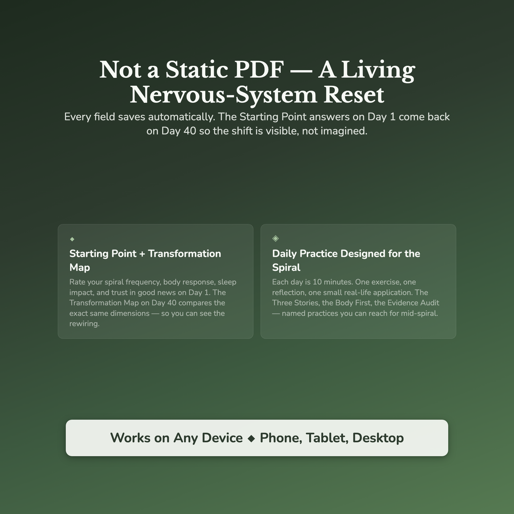Catastrophizing Workbook & 40-Day Guide — interactive features and tools