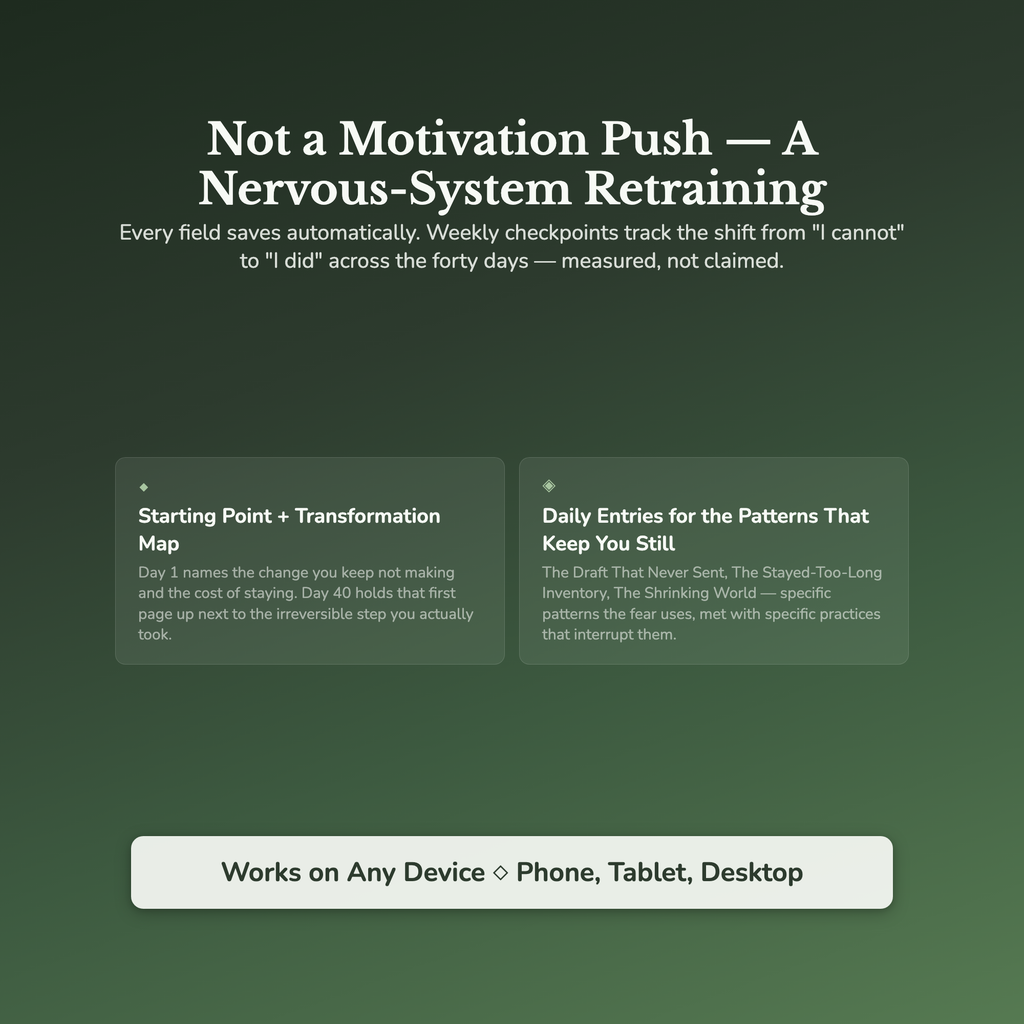 Fear of Change Workbook & 40-Day Guide — interactive features and tools