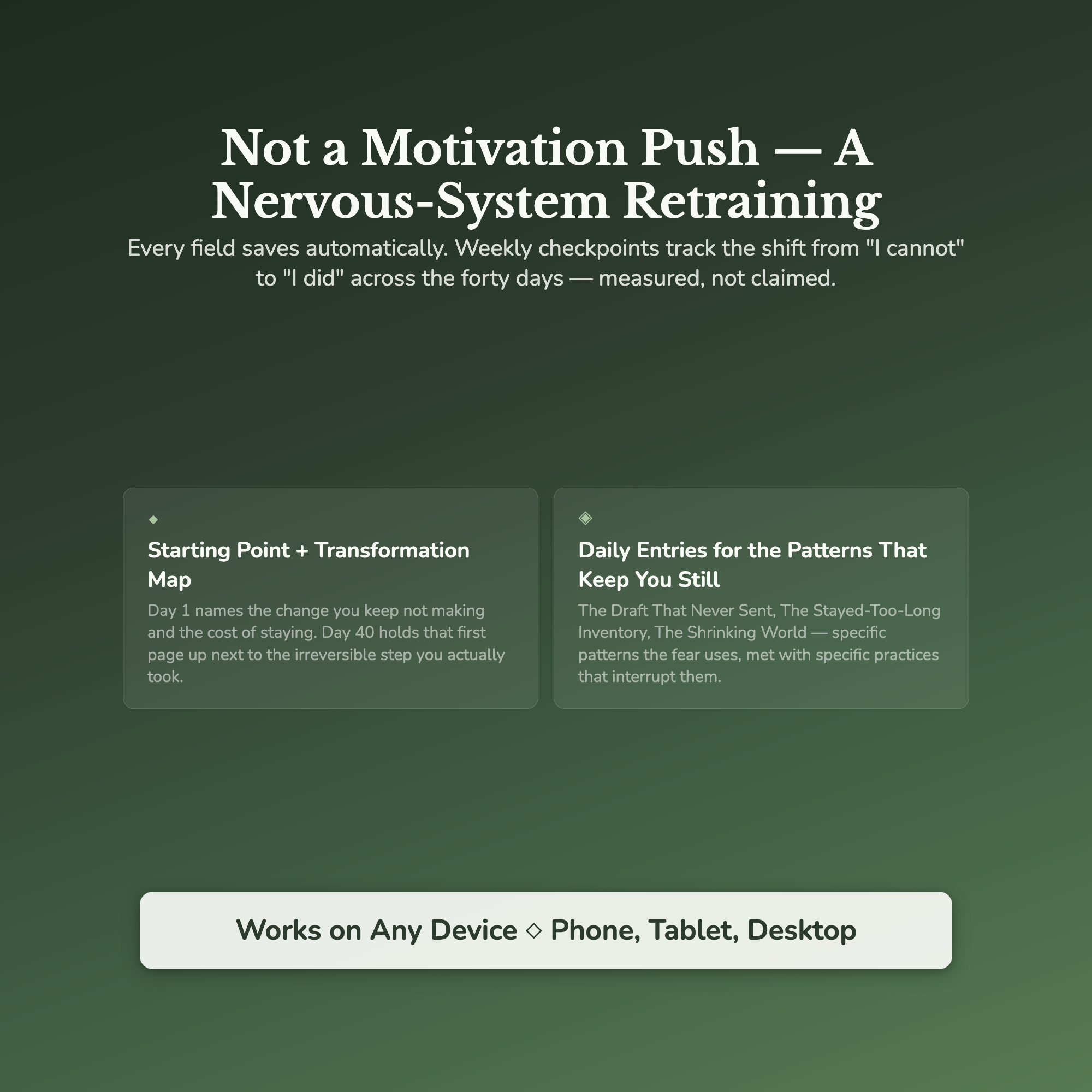 Fear of Change Workbook & 40-Day Guide — interactive features and tools