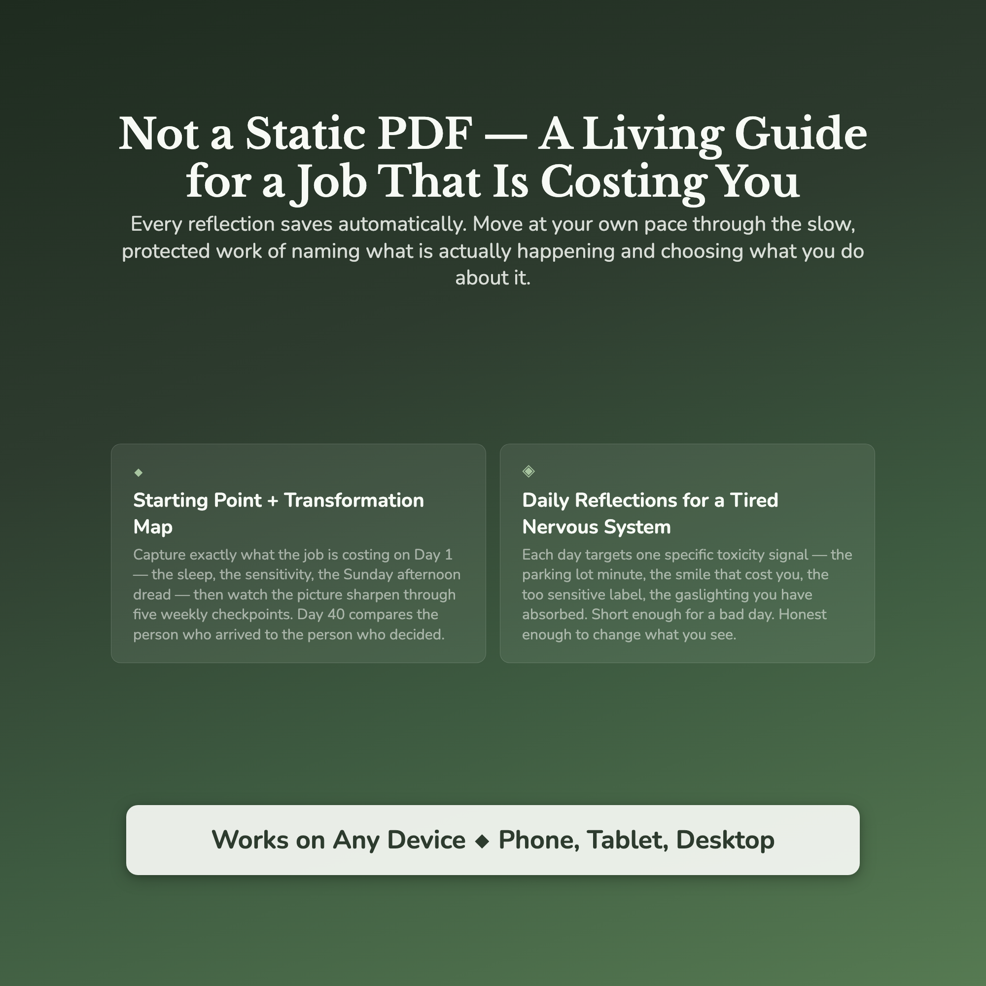 Workplace Boundaries Workbook & 40-Day Guide — interactive features and tools