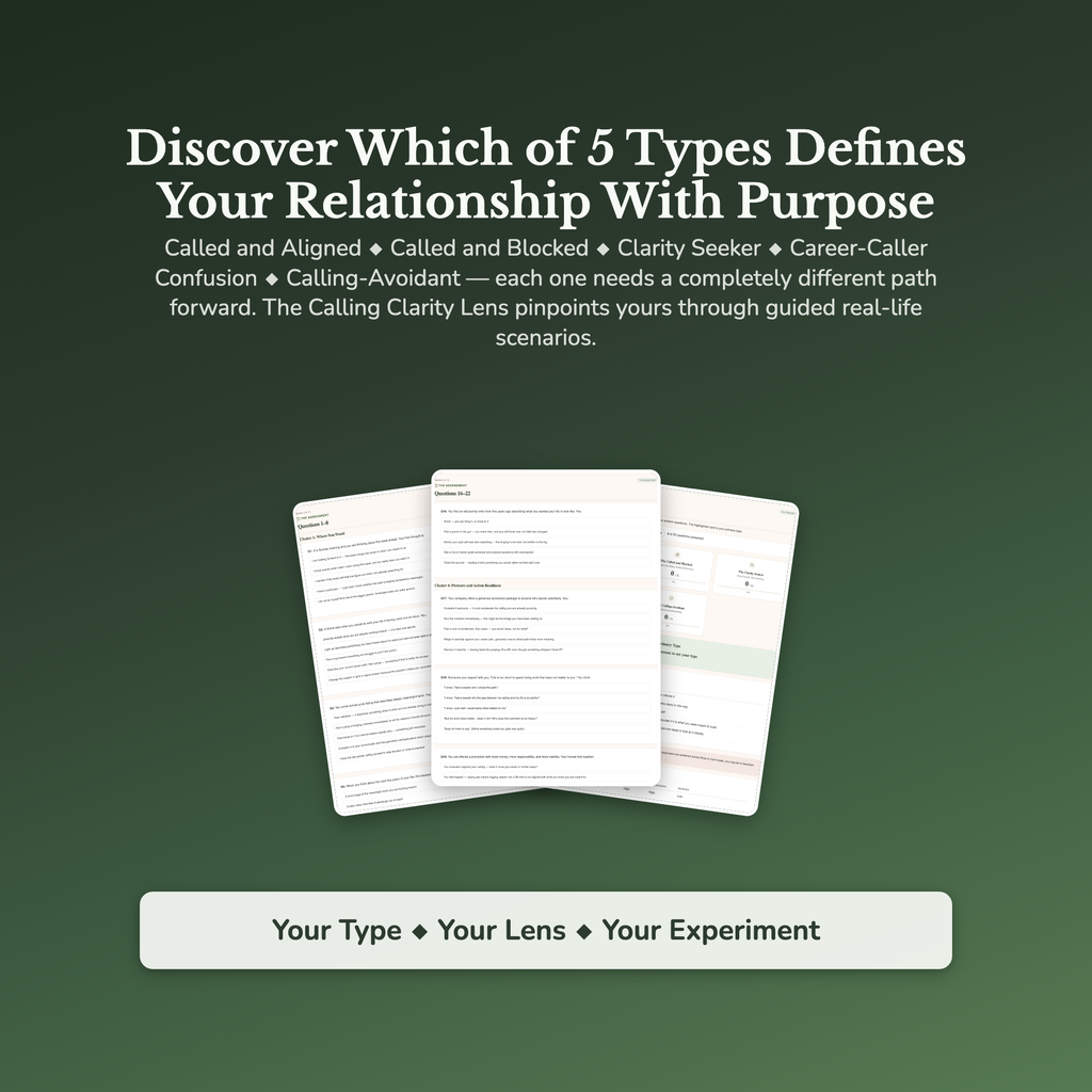 Life Calling Profile — sample result and action plan