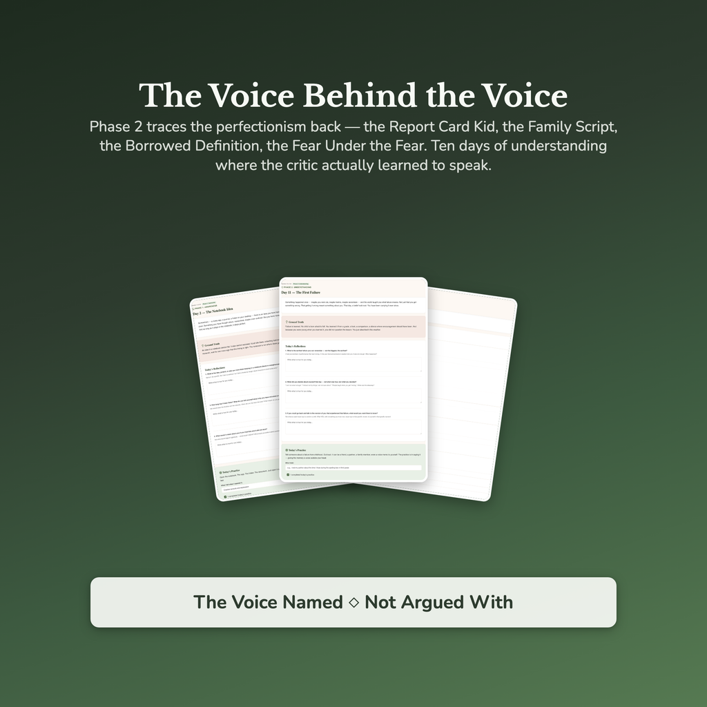 Fear of Failure Workbook & 40-Day Guide — sample result and action plan