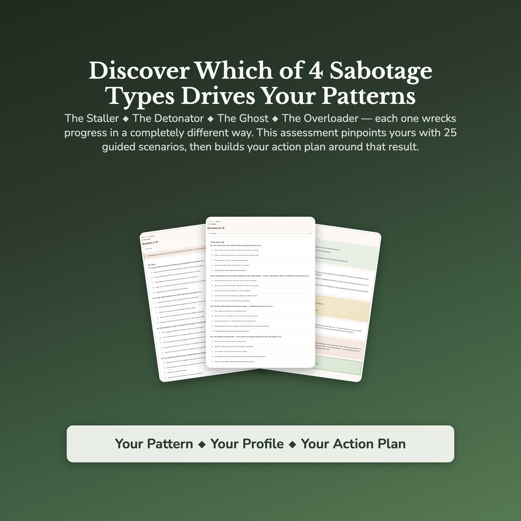 Self-Sabotage Profile — sample result and action plan