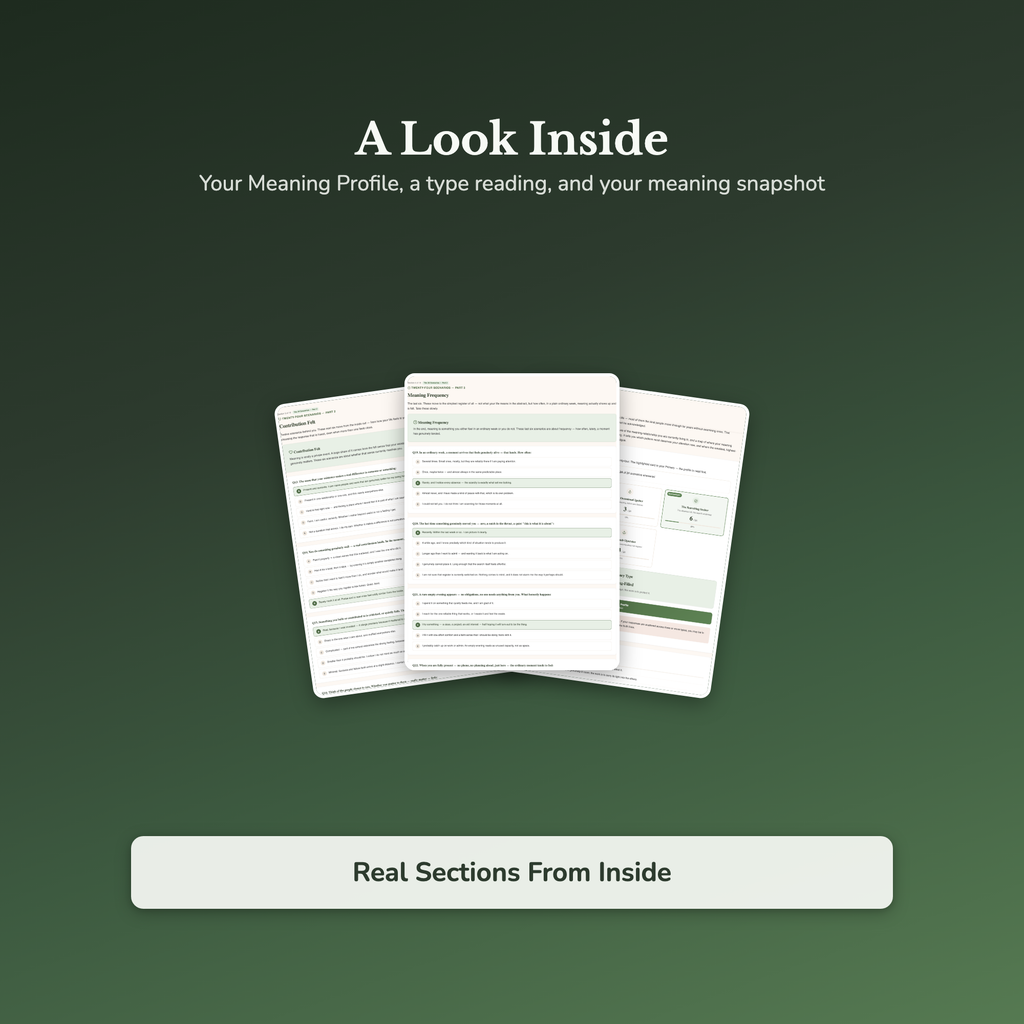 Meaning Quiz & Workbook – Is This Really All There Is? – Interactive Self-Assessment