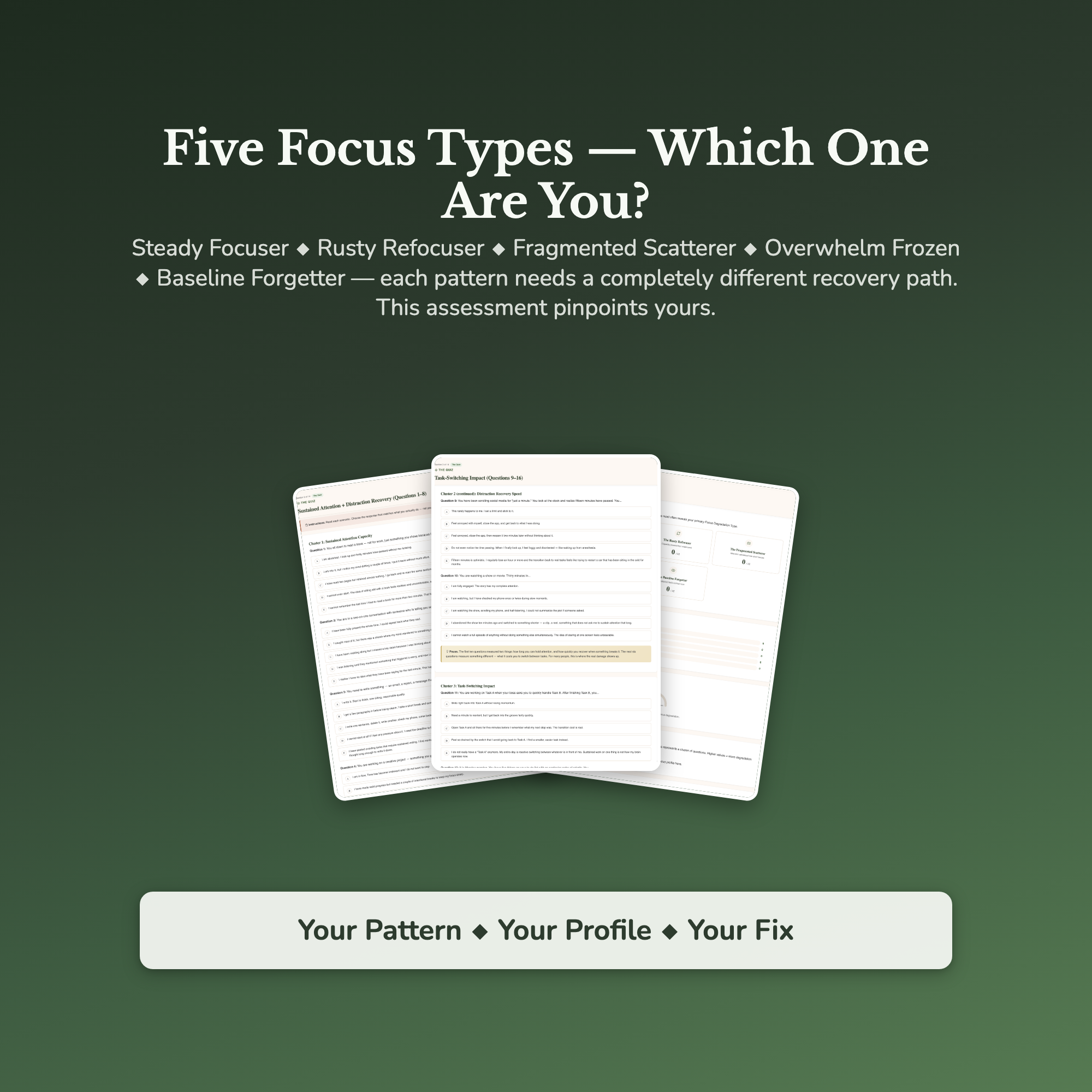 Focus Quality Profile — sample result and action plan