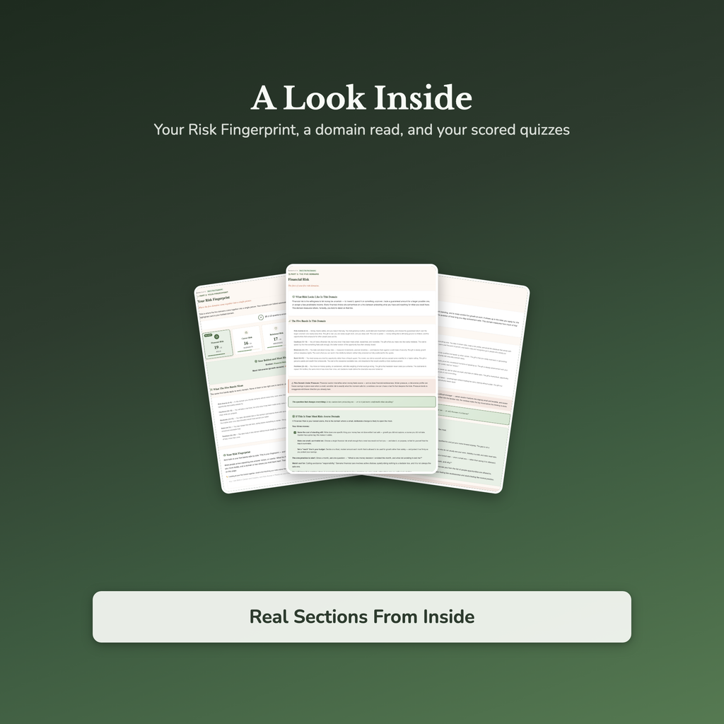 Risk Tolerance Quiz & Workbook – Bold Here, Cautious There – Interactive Self-Assessment