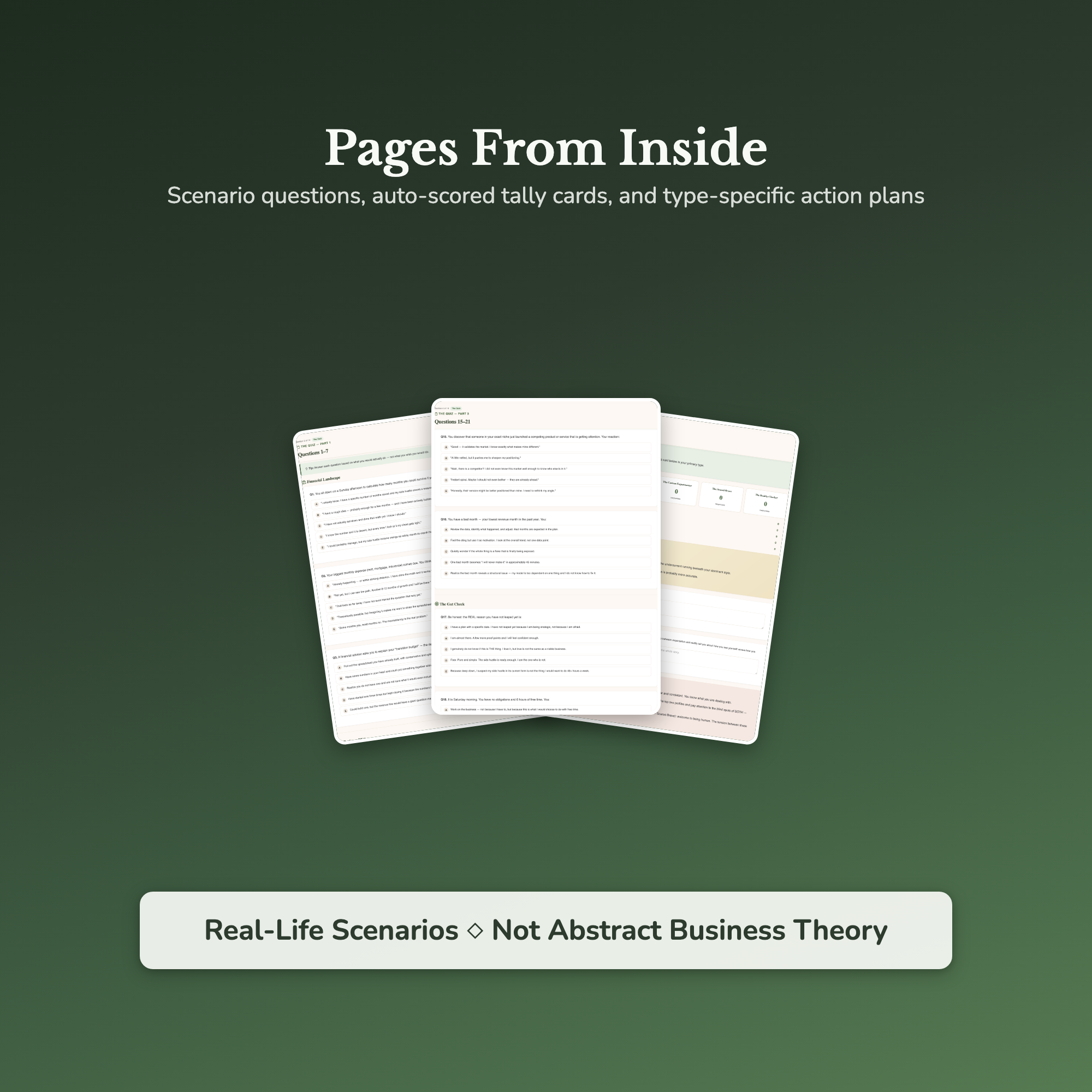 Side Hustle Readiness Profile — sample result and action plan
