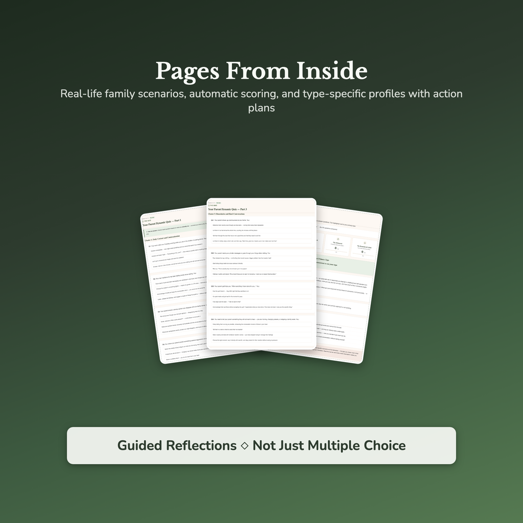 Family Pattern Profile — sample result and action plan