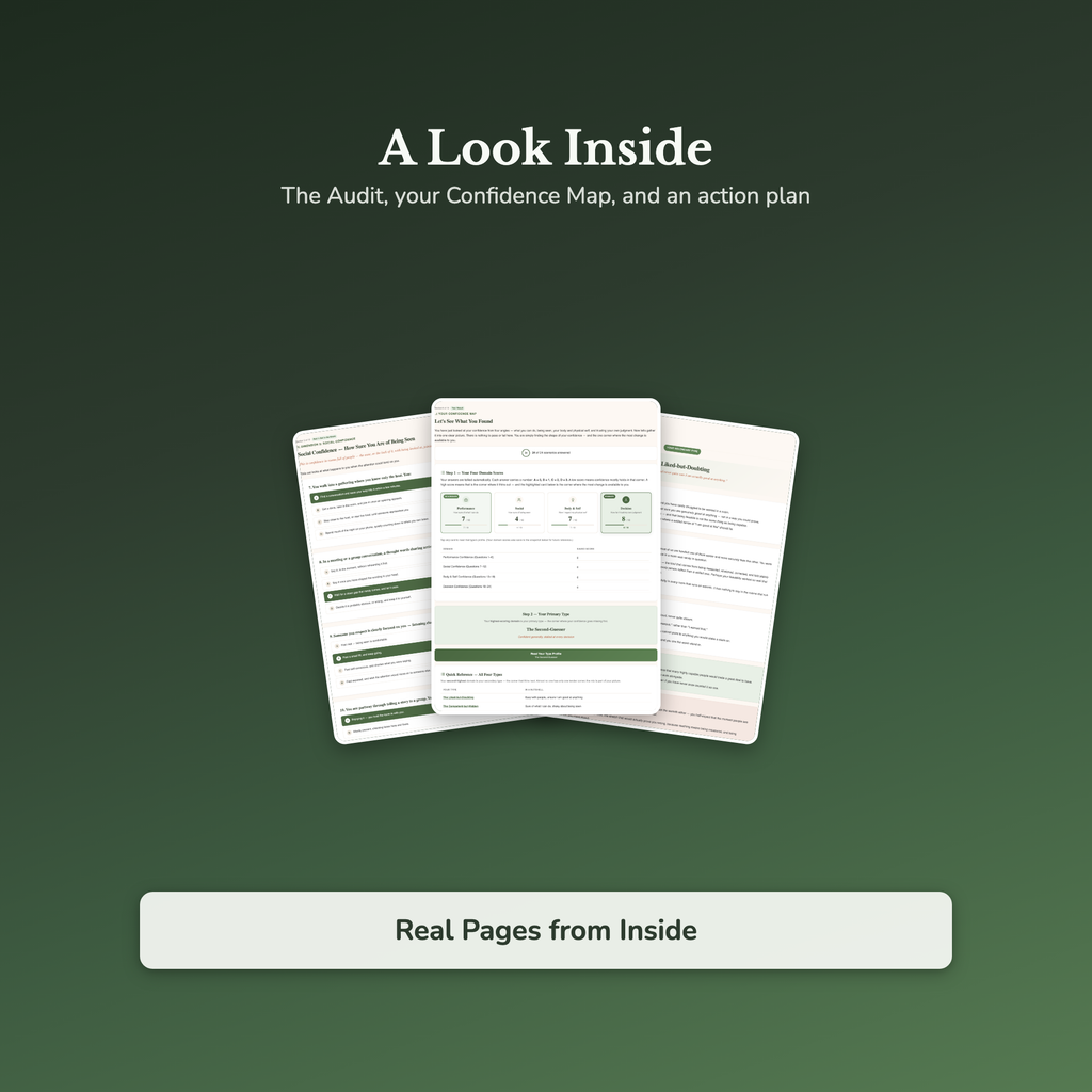 Confidence Quiz & Workbook – How Confident Are You, Really? – Interactive Self-Assessment