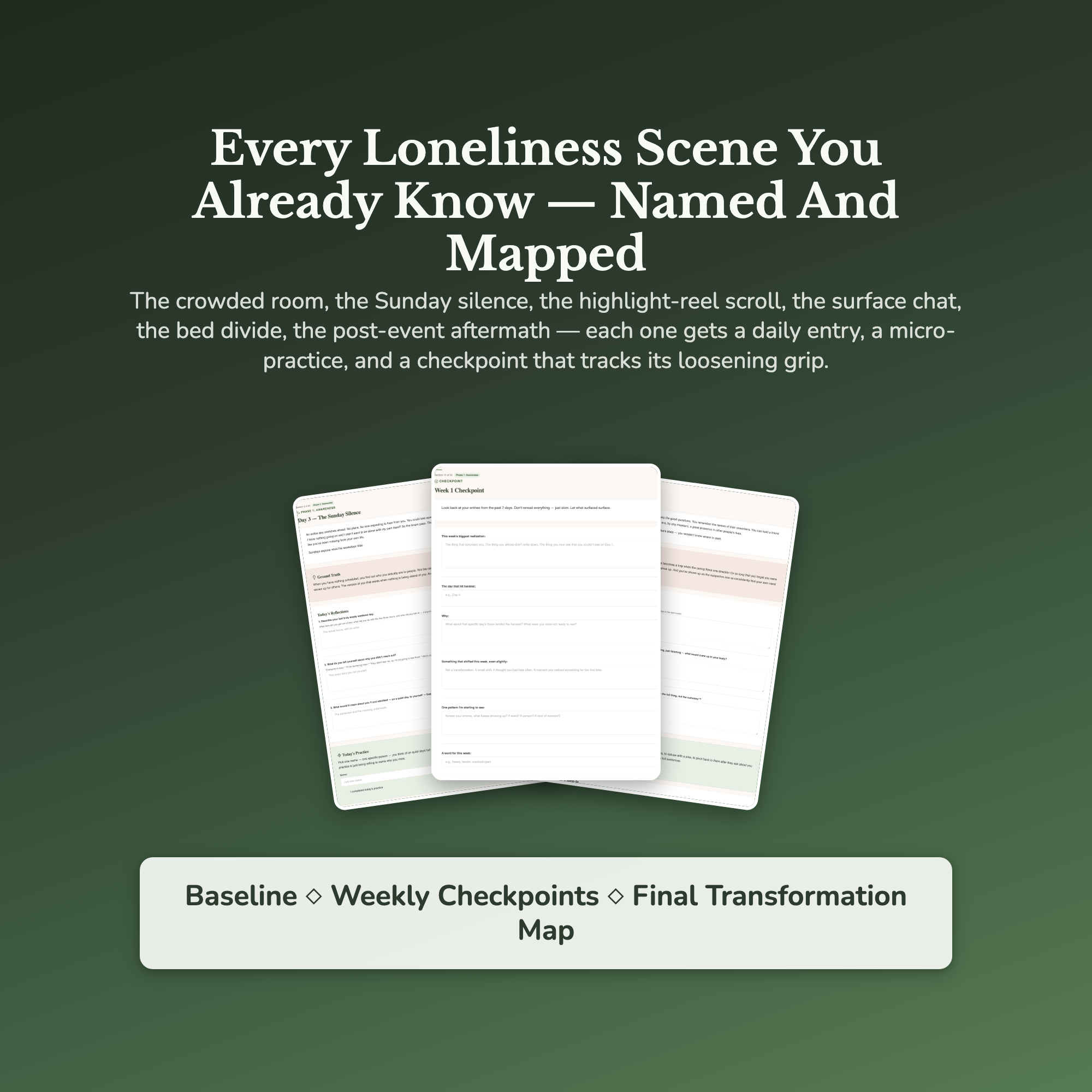 Loneliness Workbook & 40-Day Guide — sample result and action plan