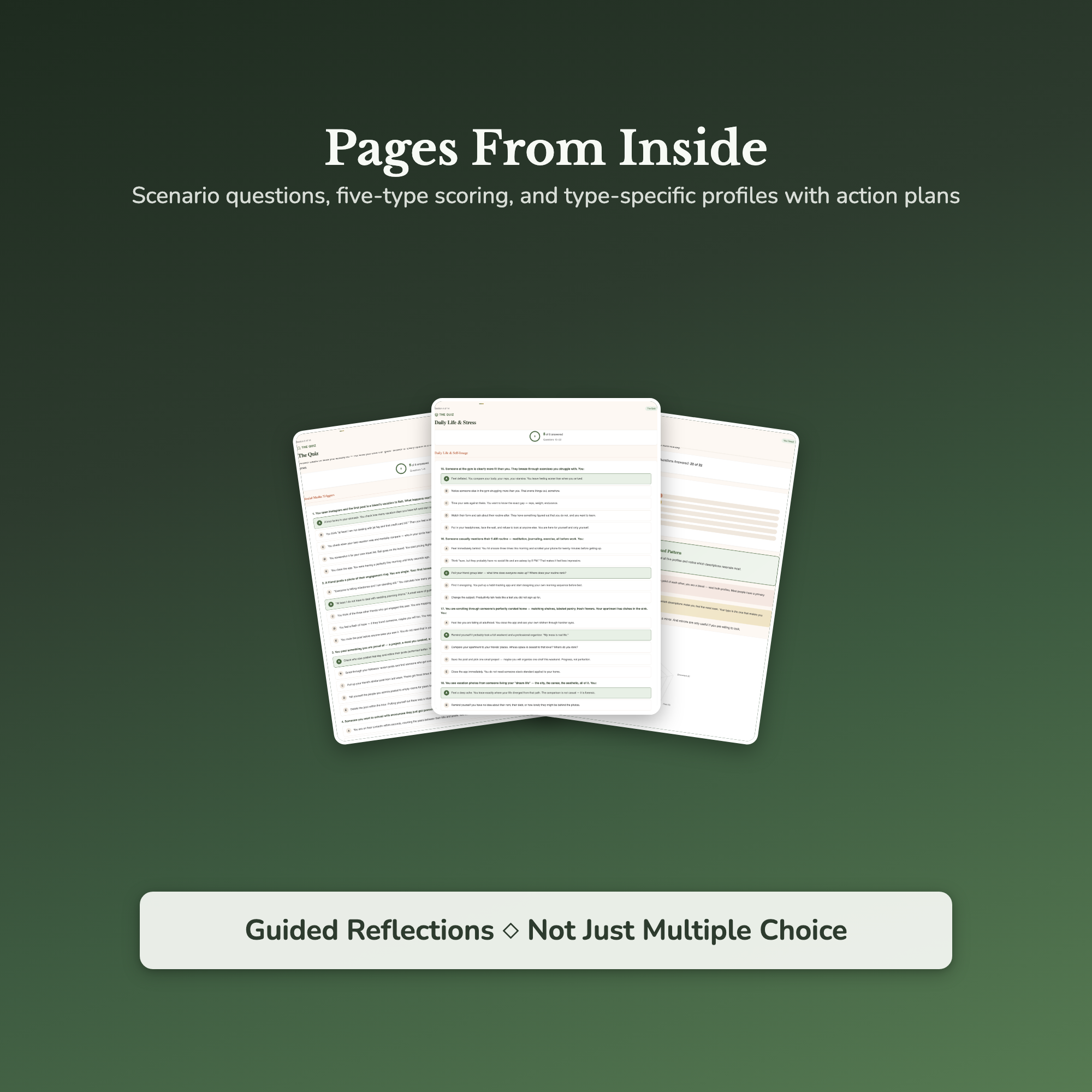 Comparison Type Profile — sample result and action plan