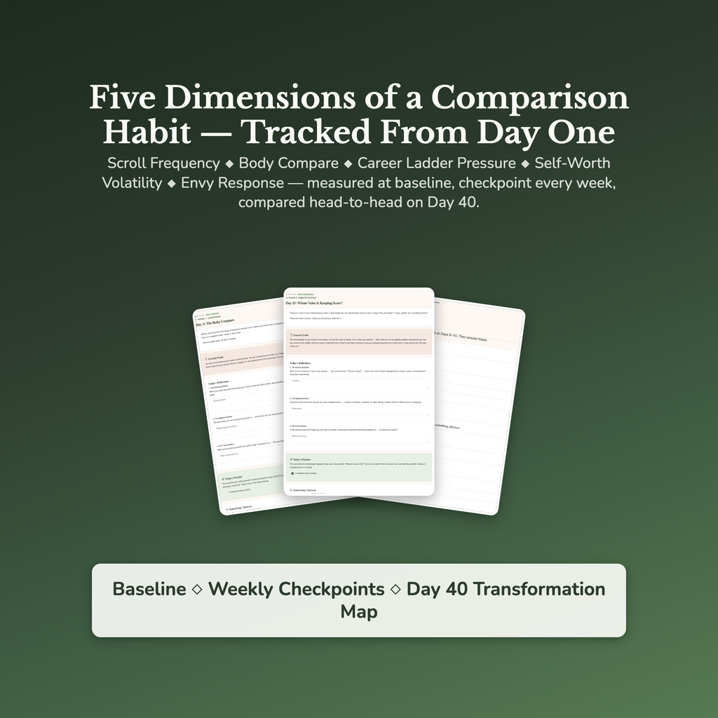 Comparison Workbook & 40-Day Guide — sample result and action plan