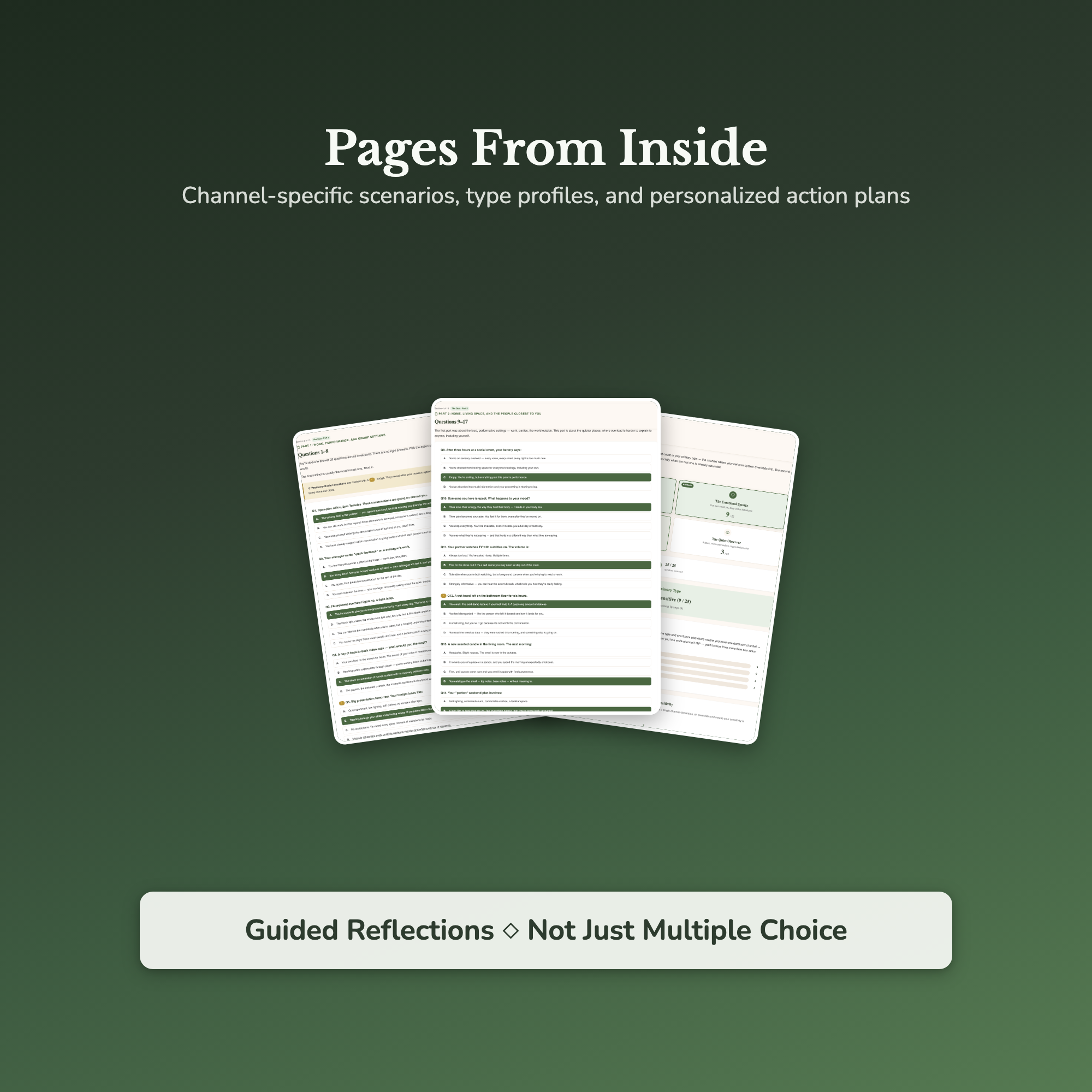 Highly Sensitive Person Quiz — sample result and action plan