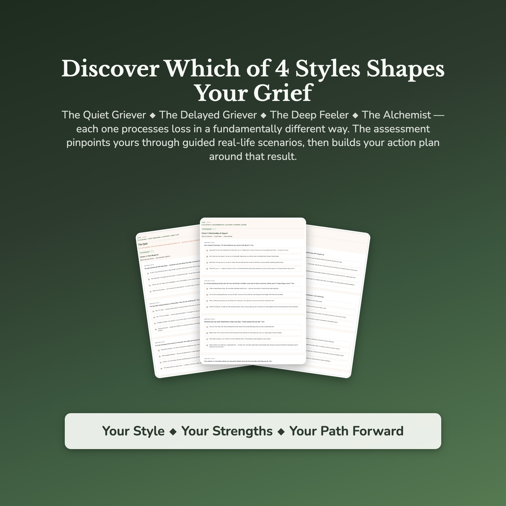 Grief Navigation Profile — sample result and action plan